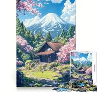Rifugio in fiore di ciliegio Puzzle da 1000 pezzi per adulti stimola la memoria, regala tranquillità e divertimento Taglio di qualità Un regalo delizioso (38x52cm)