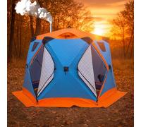 Rifugio isolato per pesca sul ghiaccio con cric per stufa, tappetino, finestre e borsa per il trasporto per protezione dal freddo