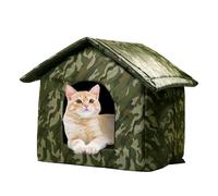 Rifugio per cuccioli da esterno - Casetta da esterno per gatti - Rifugio antivento per gatti | Cuccia da esterno pieghevole e resistente alle intemperie con cuscino per animali domestici