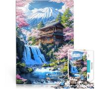 Rifugio tranquillo sul Monte Fuji Puzzle da 1000 pezzi per adolescenti giocattoli educativi per l'apprendimento Giocattoli per la decorazione della casa 38x26cm