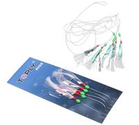 Rig di esche di Pesce - Piattaforme di Piume di Sgombro | Hook Perizoma Lure Hook | Perline di Pelle di Pesce Glow Bait Libro LURO | Parti di pesca della Pelle per i bacini
