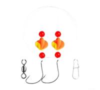 Rig Pompano EVA con Doppi per galleggianti e Piombi 120cm Rig | per materiale EVA , doppio di piombi, galleggiante ad visibilità, lunghezza 120cm, ideale per surf(Red And Yellow)