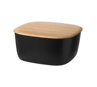 RIG-TIG Box-IT - Contenitore per pane, panini, biscotti, pasticceria, tagliere come coperchio, design scandinavo, accessorio da cucina, nero, 23 x 23 cm