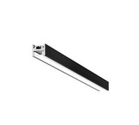 RIGA G - PROFILO IN ALLUMINIO SEZIONABILE PER INSTALLAZIONE PARETE/SOFFITTO/SOSPENSIONE PIU STAFFE CON DIFFUOSRE MT2 COLORE NERO
