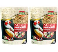 Riga - Menu Premium per Uccelli Esotici - Miscela di Semi, Cereali e Proteine Vegetali - Concetto Tri-Nutrition - Aiuta a un funzionamento intestinale ottimale - 1 kg (Confezione da 2)