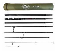 Rigged and Ready S Max. Big Fish Potente Predator Surf Travel Canna da pesca + 2 punte Hi-Carbon 3.6+3.2m 11' 10"+10' 7" Opzioni canna compatta 59cm Custodia 66cm Cast W 100+170g