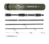 Rigged and Ready Smuggler 5 Canna da pesca da viaggio e valigia Canna compatta da media a corta 160 piedi con 2 punte per spinning e pesca in generale, per pesci fino a 3 kg
