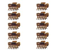 Righe e Pois - fermacapelli, 10 pinze per capelli da 4 cm - accessori capelli - mollettine per capelli donna leggere - confezione da 10, nuove manca un dente (Marrone - senza un dente)