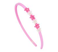 Righe e Pois - Fermacapelli bimba, Cerchietto per capelli bambina cm 0,5 con fiori effetto cristallo e strass, fascia per capelli colorata, confezione 1 hairband (Rosa, Bambina)