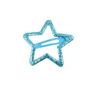 Righe e Pois Fermaglio Capelli Clic Clac a Stella Glitter 5 CM, Molletta Capelli Bambina, Fermacapelli Bimba e Donna Danza Acconciature Saggi Ballo, 1 Hair Clip (Azzurro)