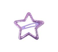 Righe e Pois Fermaglio Capelli Clic Clac a Stella Glitter 5 CM, Molletta Capelli Bambina, Fermacapelli Bimba e Donna Danza Acconciature Saggi Ballo, 1 Hair Clip (Viola)