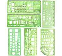 righelli, sagome, disegno, geometrico, scuola, ufficio, set di 6 strumenti