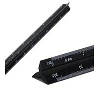 Righello 30 cm, righelli per scala architettonica, righelli triangolari in scala, righello in metallo per architetti, Triangolare Scalimetro 1:125, Nero