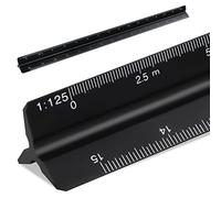 Righello 30 cm, Triangolare Scalimetro 1:20, 1:25, 1:50, 1:75, 1:100, 1:125, Nero