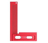 Righello a angolo retto, righello a L da 90° per la lavorazione del legno, strumento tracciatore di linee parallele in lega di alluminio con scala chiara e fori di posizionamento p