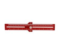 Righello a T, in lega di alluminio rosso, per la lavorazione del legno, con scala accurata, righello di misurazione di precisione per falegnameria e progetti fai da te, gamma 0-26 cm, lavorazione alla