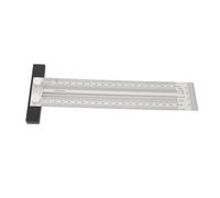 Righello a T per tracciatura ultra preciso, righello a T in acciaio inox per sgorbia in falegnameria con scala di precisione, strumento di tracciatura per falegnami per angoli (200 mm)