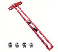 Righello a T quadrato in alluminio per la lavorazione del legno, con fori di precisione per la stesura di armadi, assemblaggio di mobili, progetti di falegnameria (500 mm)