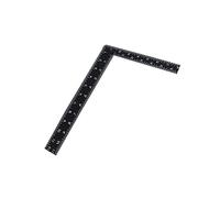 Righello ad angolo retto Cornice in acciaio inossidabile Righello quadrato a forma di L Righello per stampella ispessito a 90 gradi per falegname, ingegnere, conciatetti Nero (300 * 200 * 2)