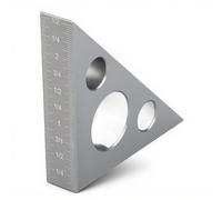 Righello ad angolo retto in lega di alluminio, mini righello ad angolo in metallo portatile, righello a 90 e 45 gradi, strumento di misurazione a lavorazione del legno, righello per lavoro o studi