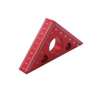 Righello ad angolo retto, righello triangolare in alluminio con scale i e metriche, squadra da carpentiere, strumento di misurazione 'altezza Calibrazione Precisa(Rot)