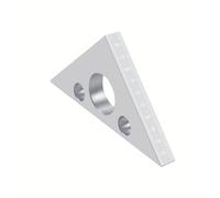 Righello ad angolo retto Righello triangolare in alluminio con scale sia imperiali che metriche Strumento per misurare l'altezza quadrata del carpentiere con parti di motociclette(Silvery)