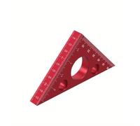 Righello ad angolo retto Righello triangolare in alluminio con scale sia imperiali che metriche Strumento per misurare l'altezza quadrata del carpentiere con parti di motociclette(Red)