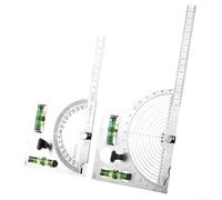 Righello angolare 2 in 1 con vite di bloccaggio | Campo di misurazione 0-180°, incisione laser per scala, acciaio inossidabile, trasmissione angolare precisa