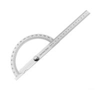 Righello angolare in acciaio inox a 180 gradi con vite di bloccaggio regolabile per misurazioni stabili in carpenteria, architettura e attività di ingegneria