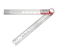 Righello angolare in acciaio inox - Righello digitale in acciaio inossidabile strumento di misurazione elettronico a 360 gradi per misurazione della lunghezza dell'angolo (0-300 mm)