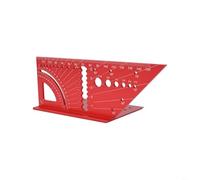 Righello angolare per la lavorazione del legno, in lega di alluminio, con disegno a linee oblique, strumento di misurazione 3D, con scala angolare e funzione di marcatura parallela (rosso)