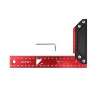 Righello angolare quadrato per carpentiere per misurazioni accurate di 45/90 gradi, con scala a doppia faccia e materiale in lega di alluminio (200 mm)