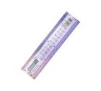 Righello calcolatrice con orologio LCD, scala di misurazione da 15 cm e schermo a 8 cifre, per lavoro e compiti a casa, righello dritto per studiare