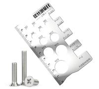 Righello calibro filettato - Gamma di misurazione 1-10 Utensili in acciaio inossidabile, unità di dimensioni della vite portatile, strumento di misurazione di facile lettura accurata | Meccanica