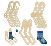 Righello Calzini - 6 Pezzi, Calibro In Legno Per Uncinetto Calze, Regola Calze A Maglia Strumenti Di Misura Calze, Bloccante Calze | Misuratore Del Piede