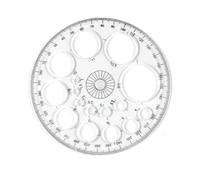 Righello con goniometro a 360 gradi, diametro 11,5 cm, in plastica, con 16 piccoli cerchi, per edifici, uffici, scuole (trasprant)