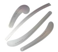 Righello curvo in metallo for cucito for design di moda, modellistica e sistema metrico 32 cm 48 60(4 Pieces a Set)