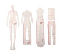 Righello curvo per modellismo e sartoria, modello illustrativo alla moda per la costruzione di indumenti, set da 5 pezzi (B)