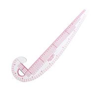 Righello da cucito curvo in plastica francese, multifunzione 6501, per vestiti, 360 tacche, trasparente
