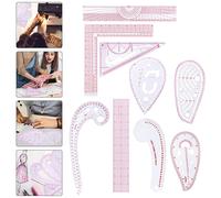 Righello da cucito in plastica con righello smussato trasparente 9 pezzi per