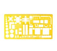 Righello da Disegno Architettonico Multiuso in Plastica Arancia | Template per Scuola e Design Artistico, Scala Chiara, Aiuto Pratico, Uso Semplice, Formato Compatto