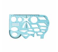 Righello da disegno geometrico, multifunzione, in plastica, per ufficio, scuola, edilizia, casseforme (blu, morbido)