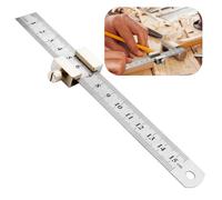 Righello di Arresto, Blocco di Posizionamento Righello Parallelo di 15 cm, per Marcatura e Misurazione con Scala Metro e Pollici, Strumento per Falegnameria e Attività Artigianali