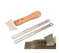Righello di chitarra, Guitar Straight Edge | Acciaio inossidabile per taglio tasti - Misurare gli di livellamento, raschietto di slot con manico in legno per pulizia, liutaio, manutenzione, strumento