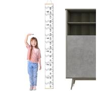 Righello di crescita - Tabella di misurazione 'altezza da appendere, decorazione da parete in legno, striscia in tela per registri della crescita dei bambini, strumento di misurazione leggero per