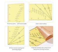 Righello di Cucito, Righello del Sovrano Acrilico Sovrano con 2 Guide di Posizionamento del Magnete per Misurazione e Taglio Accurati (YELLOW)