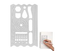 Righello Di Disegno - Materiale In Acciaio Inossidabile, Righello Di Forma | Stencil Di Forma Multifunzionale Da 6 Pollici 45 G Guida Di Motivi Geometrici Migliora La Precisione Per Il Progettazione