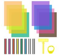 Righello di lettura anti-blend guidato, set da 18 pezzi, 8 sovrapposizioni A4 dislessia in 8 colori, pellicola PET con lettore e lettore, per dislessia