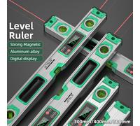 Righello di livello magnetico di precisione da 30/40/50 cm, righello di livello laser digitale a LED da 0-90 gradi Inclinometro goniometro di livello in lega di alluminio