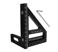 Righello di misurazione angolare, righello di misurazione | Goniometro quadrato in lega di alluminio per la lavorazione del legno | Righello triangolare per mitra multi-angolo | Goniometro quadrato